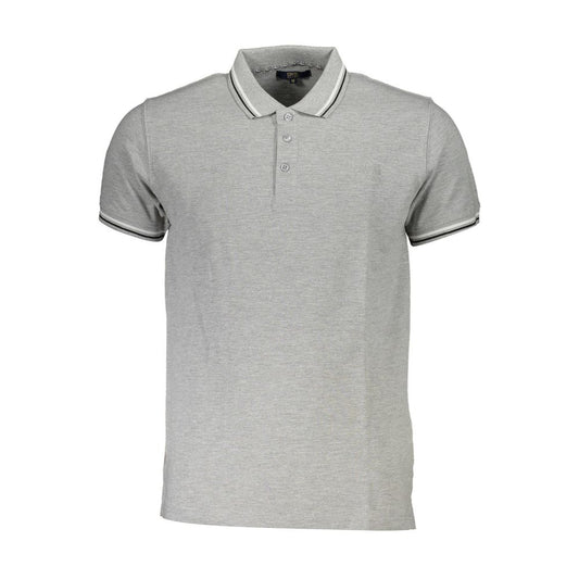 Gray Cotton Polo Shirt - GlamHub Luxury and Icon Brand Clothing