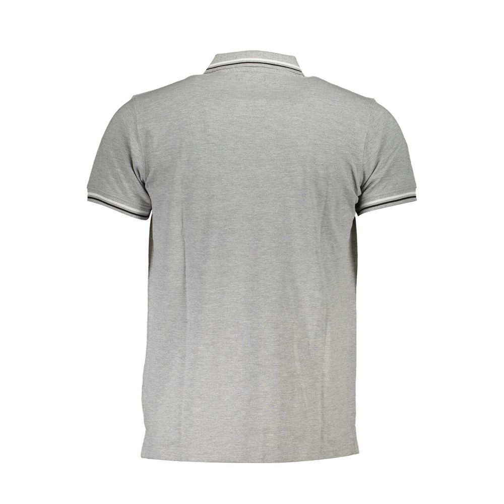 Gray Cotton Polo Shirt - GlamHub Luxury and Icon Brand Clothing