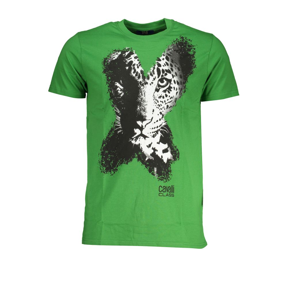 Green Cotton T-Shirt - GlamHub Luxury and Icon Brand Clothing