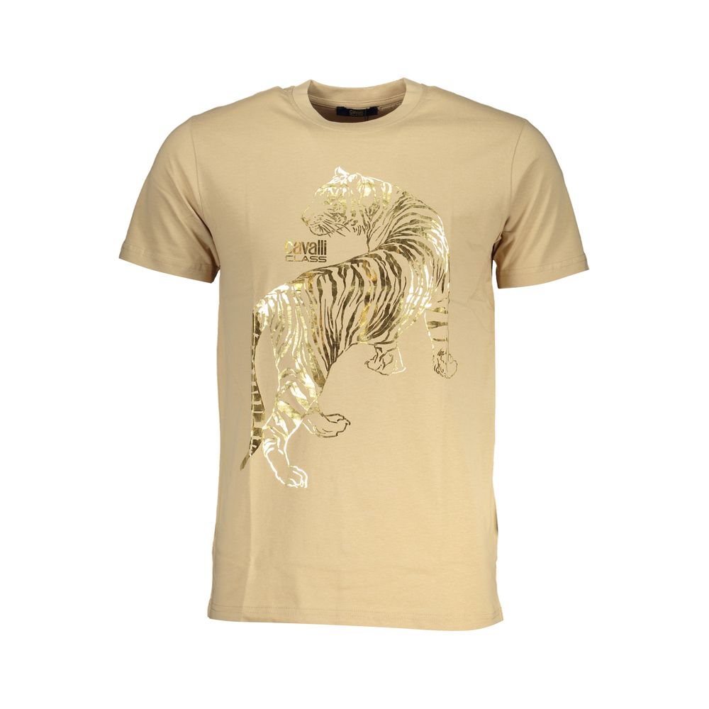 Beige Cotton T-Shirt - GlamHub Luxury and Icon Brand Clothing