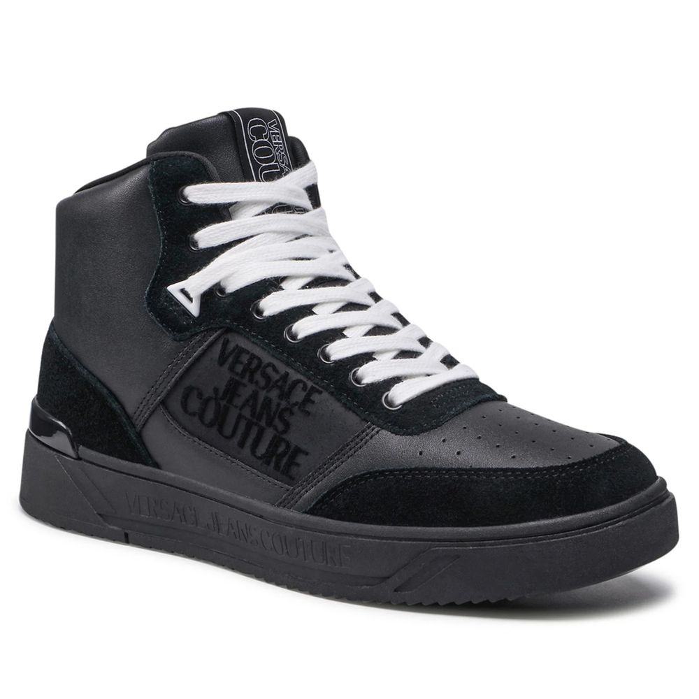 Black Leather Di Calfskin Sneaker - GLAMHUB BOUTIQUE 