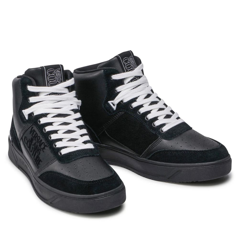 Black Leather Di Calfskin Sneaker - GLAMHUB BOUTIQUE 