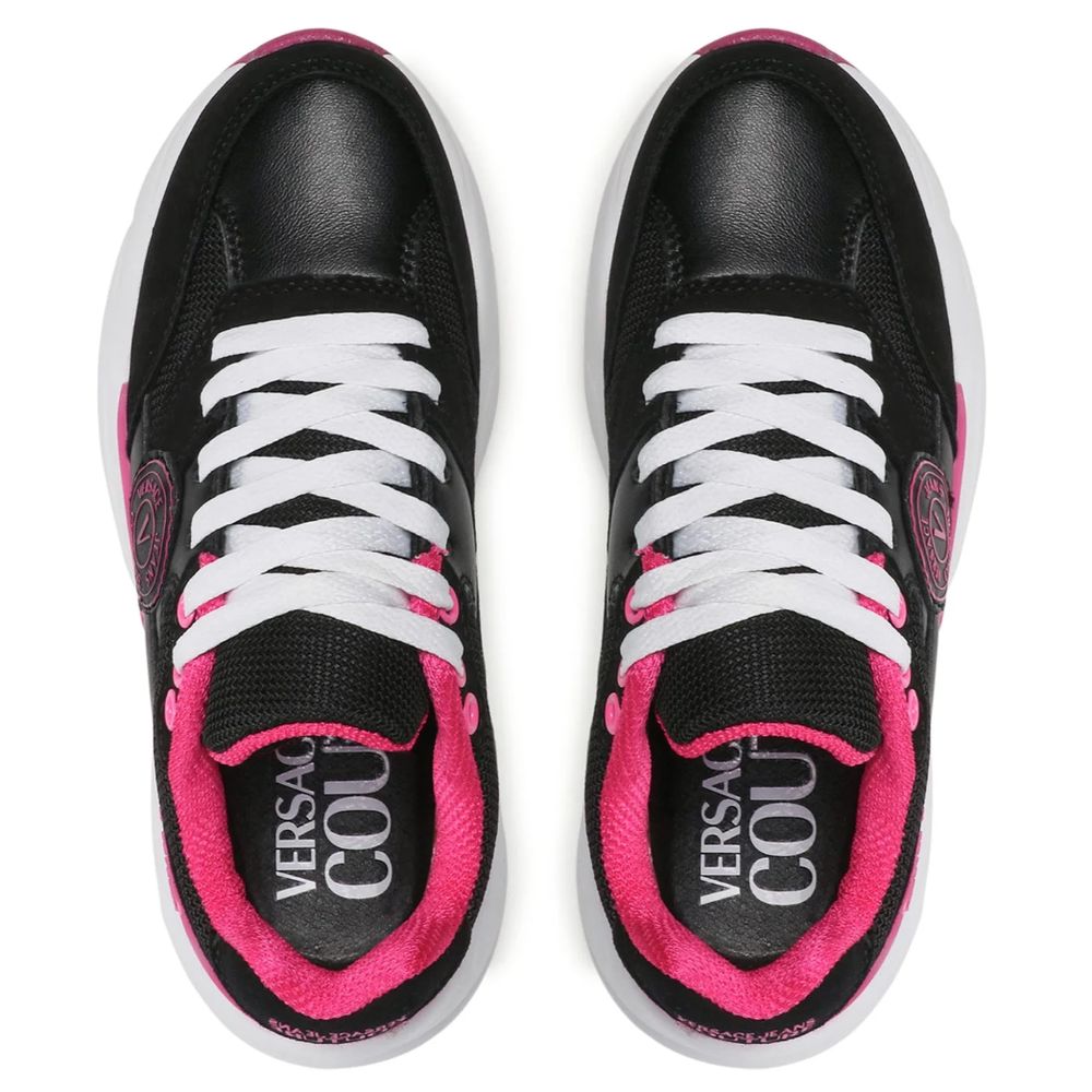 Black Leather Di Calfskin Sneaker - GLAMHUB BOUTIQUE 