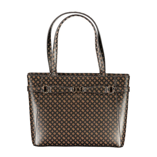 Brown Polyethylene Handbag - GLAMHUB BOUTIQUE 