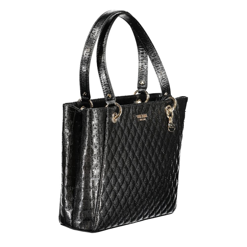 Black Polyethylene Handbag - GLAMHUB BOUTIQUE 