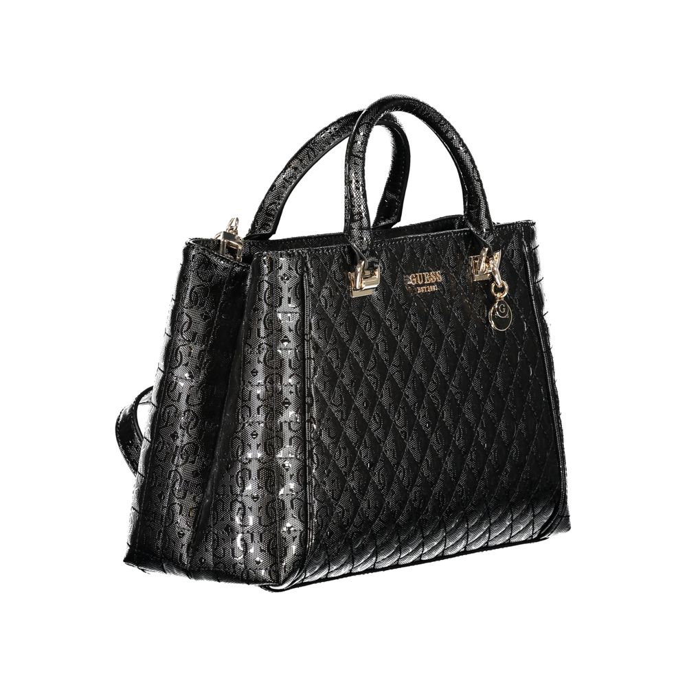 Black Polyethylene Handbag - GLAMHUB BOUTIQUE 