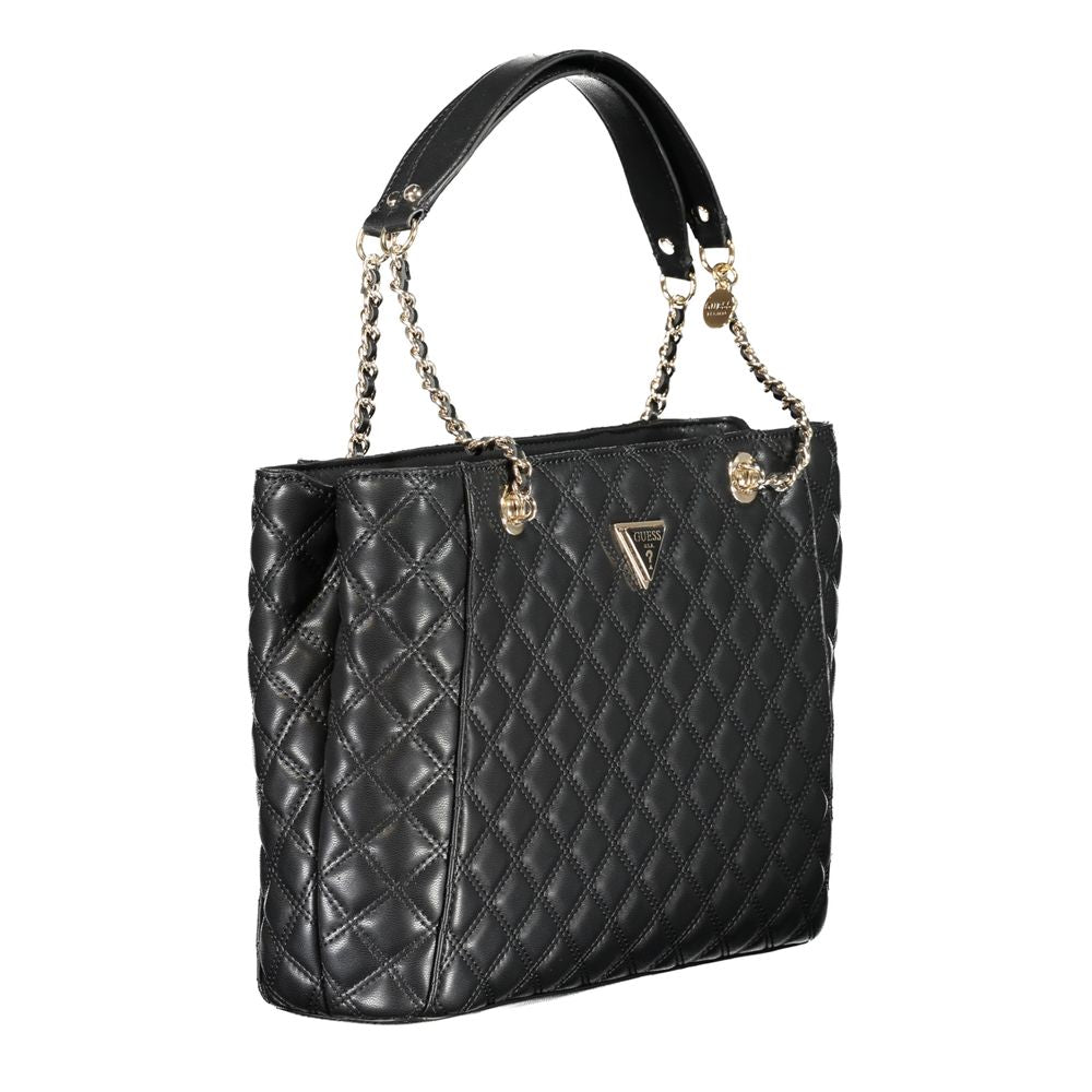 Black Polyethylene Handbag - GLAMHUB BOUTIQUE 