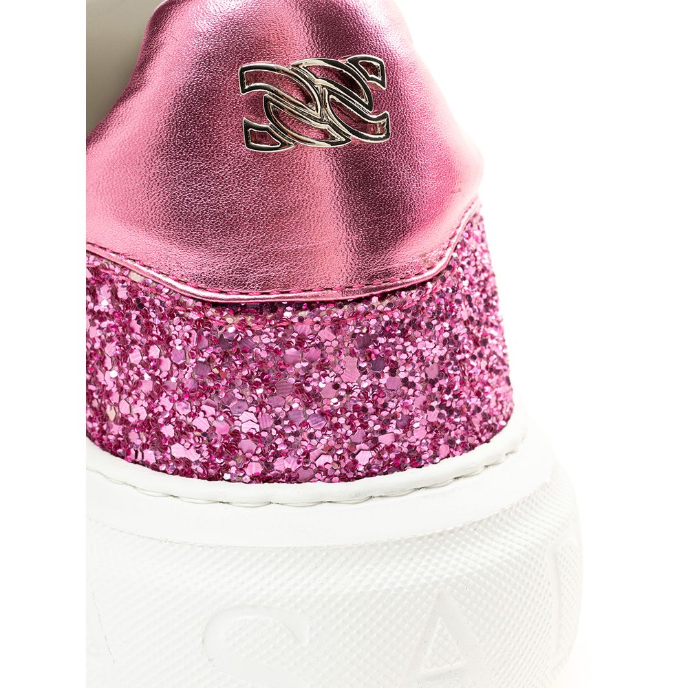 Fuchsia Leather Sneaker - GlamHub Luxury and Icon Brand Clothing