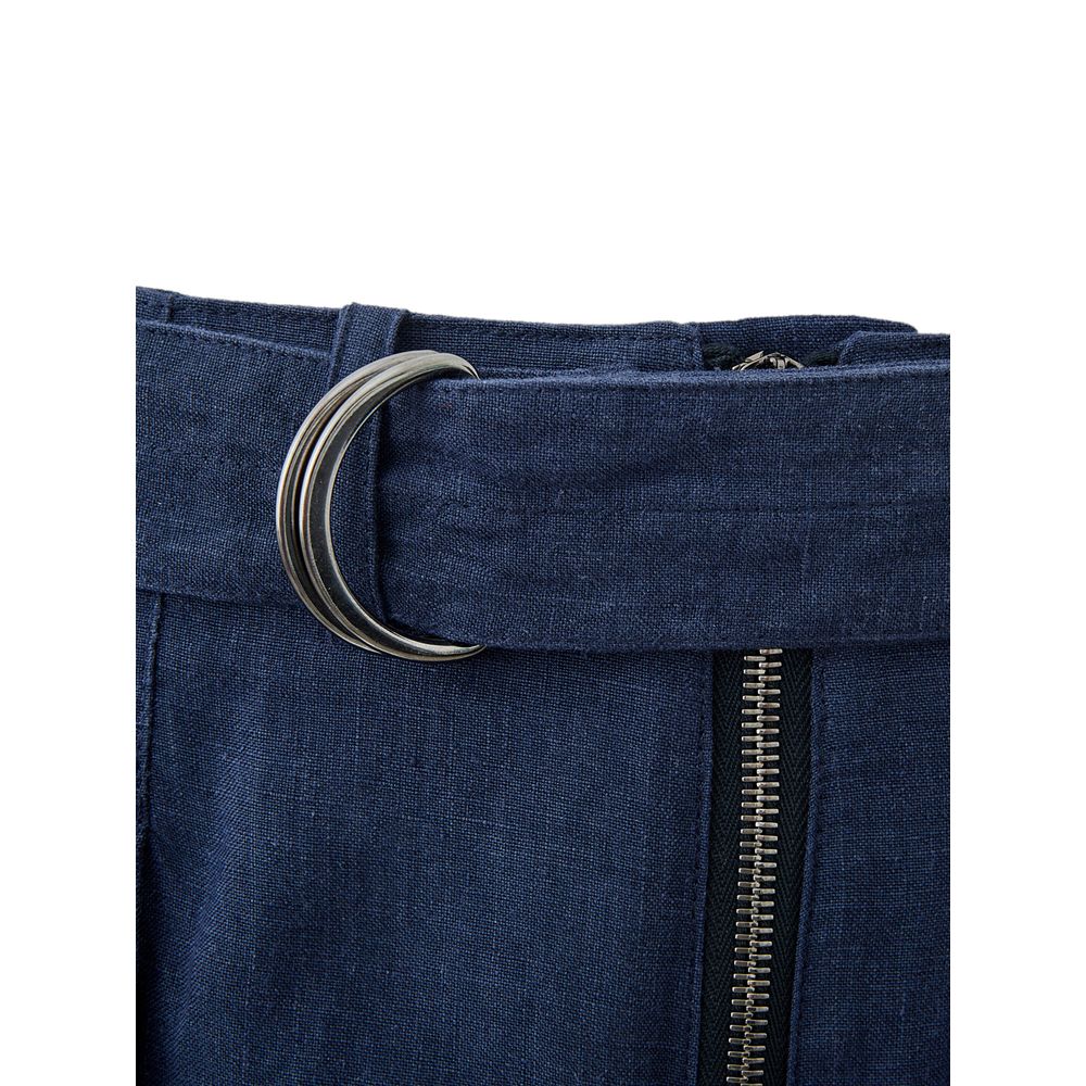 Elegant Linen Blue Trousers for Men - GLAMHUB BOUTIQUE 