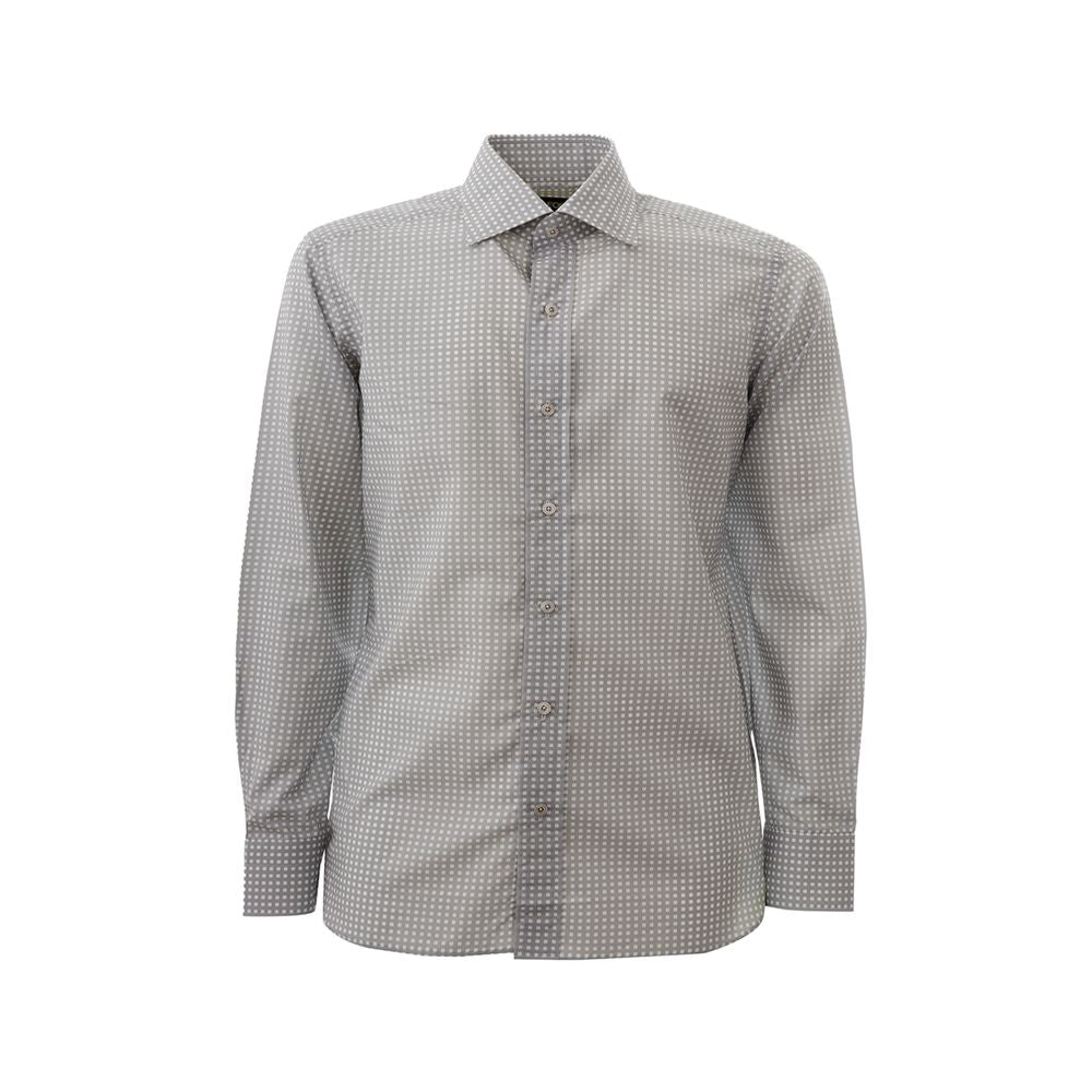 Elegant Cotton Gray Shirt for Men - GLAMHUB BOUTIQUE 