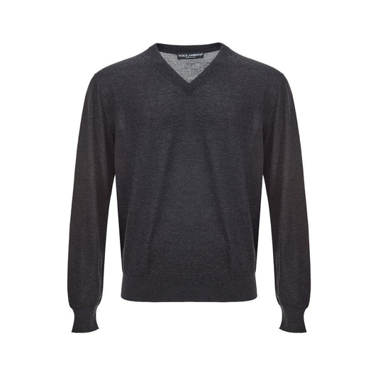 Elegant Gray Cashmere Sweater for Men