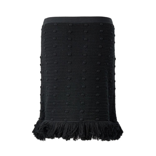 Elegant Black Cotton Skirt - GLAMHUB BOUTIQUE 