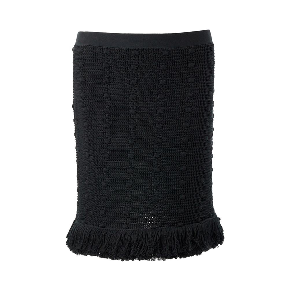 Elegant Black Cotton Skirt - GLAMHUB BOUTIQUE 