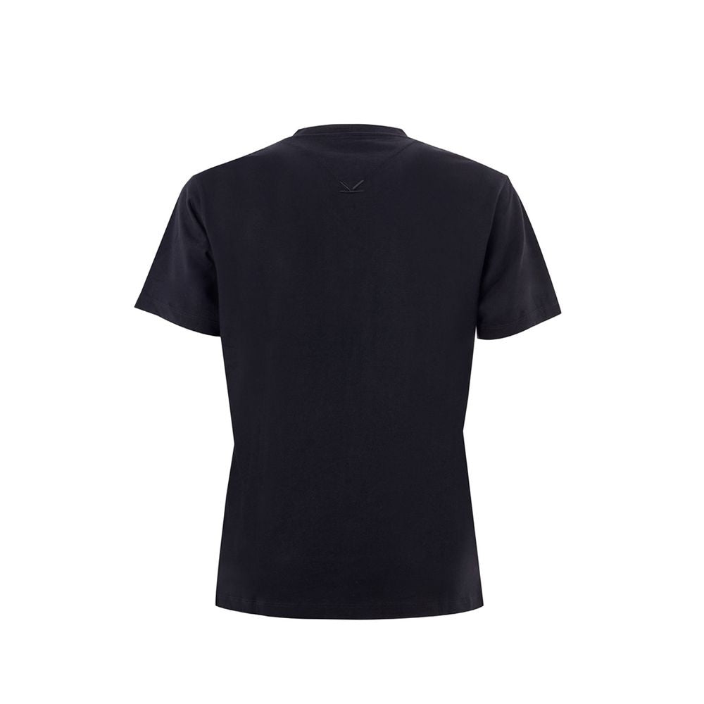 Elegant Cotton Tee in Timeless Black - GlamHub Luxury and Icon Brand Clothing