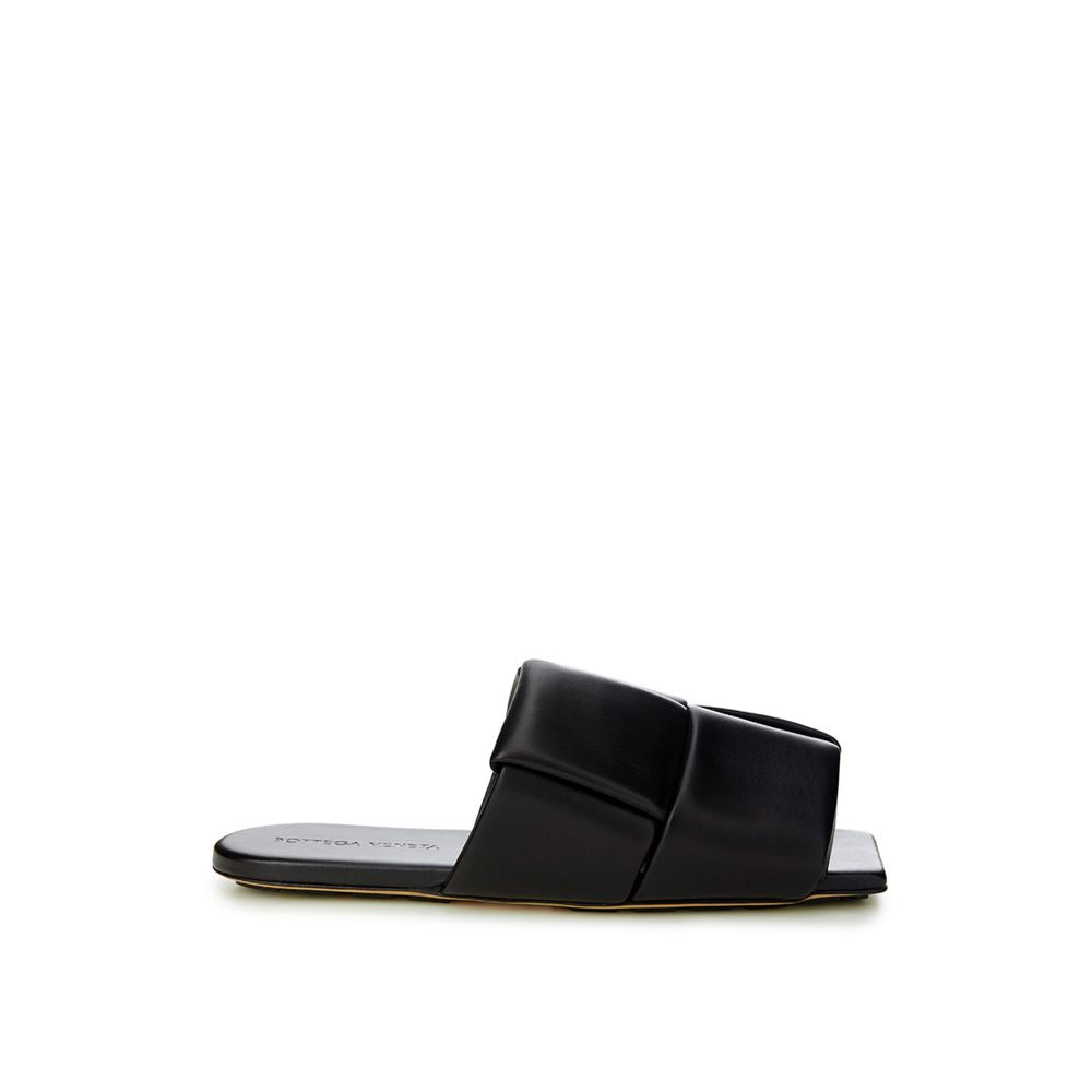 Elegant Black Leather Sandals - GLAMHUB BOUTIQUE 