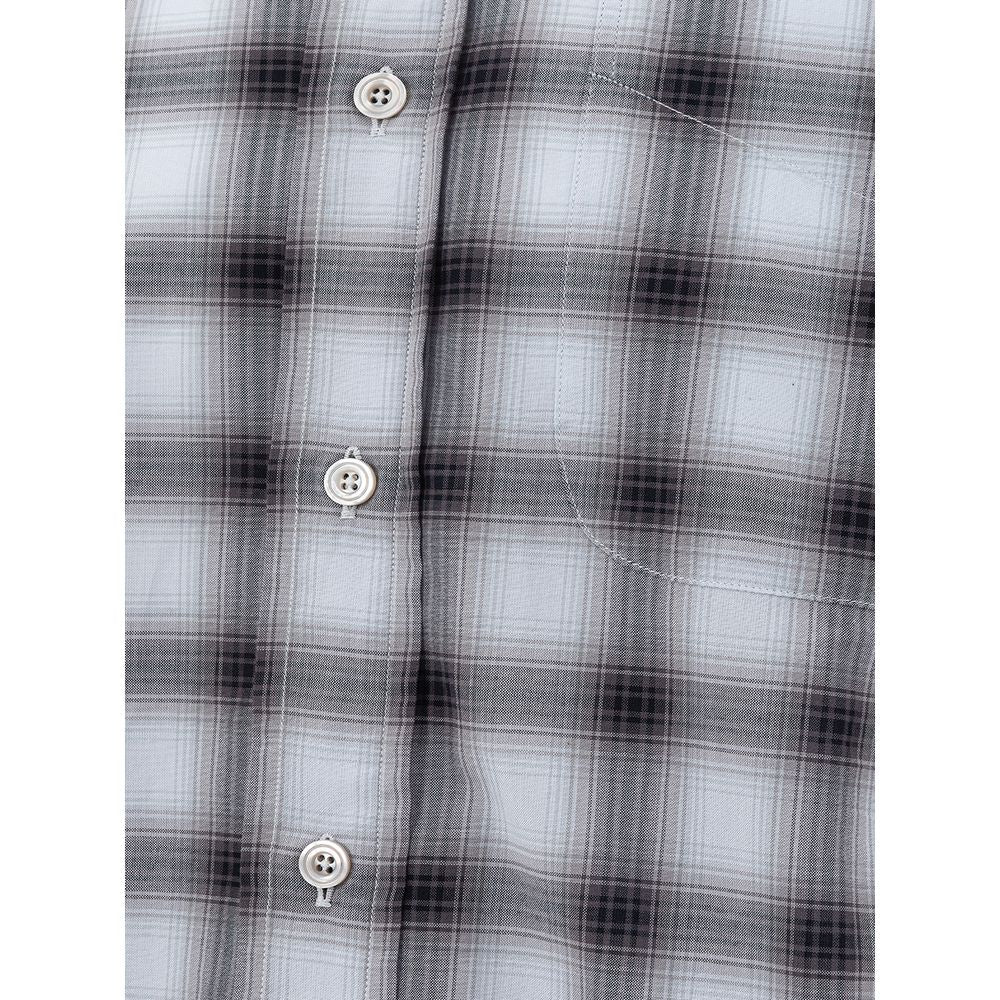 Elegant Gray Cotton Mens Shirt - GLAMHUB BOUTIQUE 