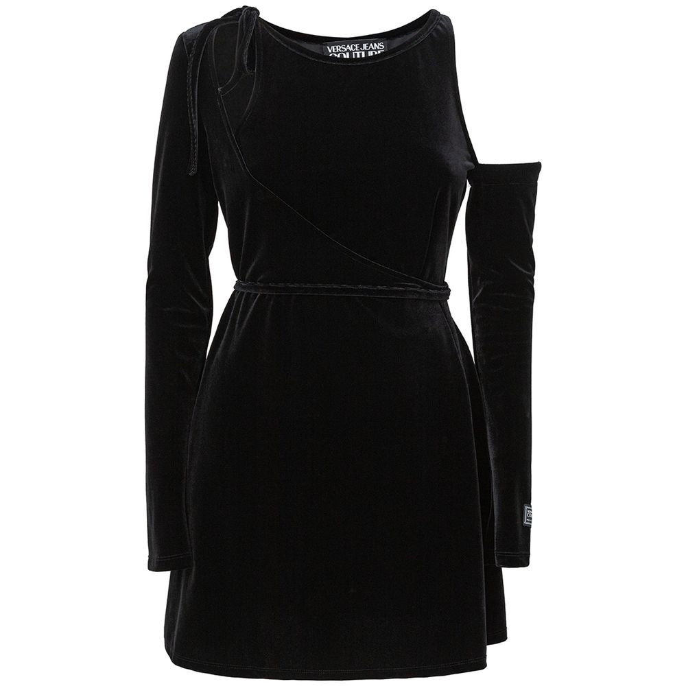 Chic Black Polyester Shift Dress - GLAMHUB BOUTIQUE 