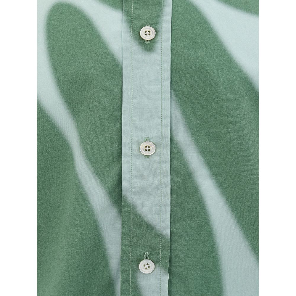 Elegant Green Cotton Shirt for Men - GLAMHUB BOUTIQUE 