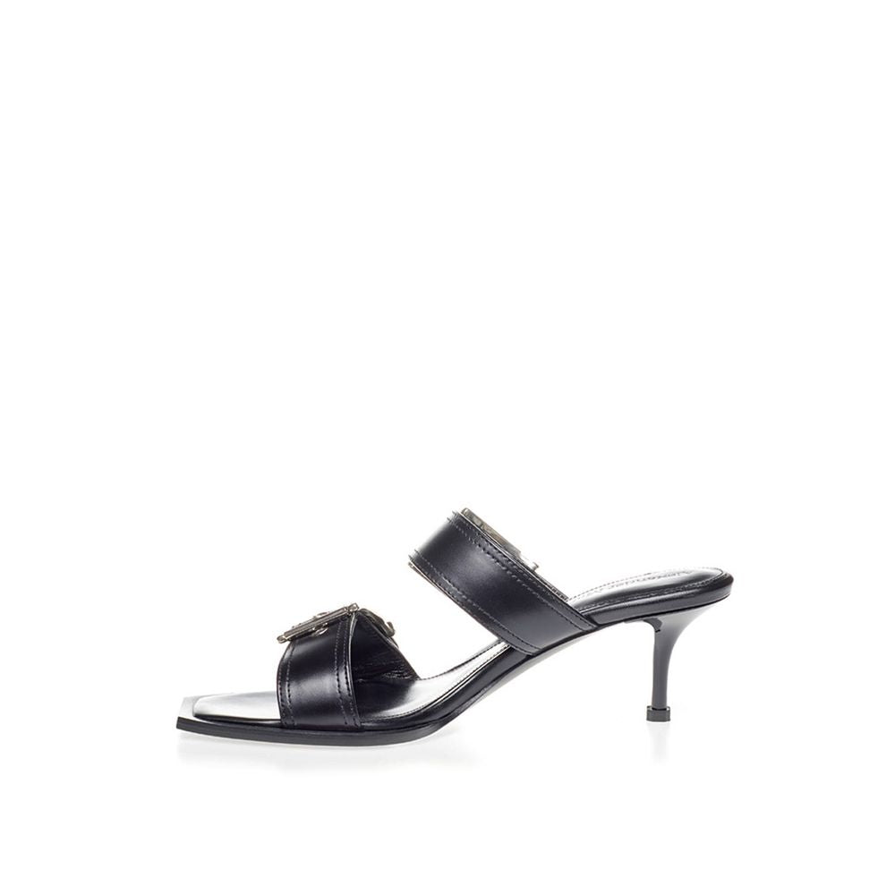 Elevate Your Steps in Timeless Black Leather Sandals - GLAMHUB BOUTIQUE 