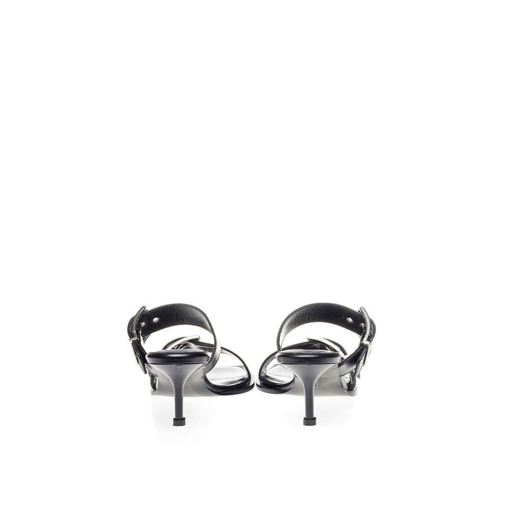 Elevate Your Steps in Timeless Black Leather Sandals - GLAMHUB BOUTIQUE 