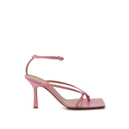 Elegant Pink Leather Sandals for Sophisticated Style - GLAMHUB BOUTIQUE 