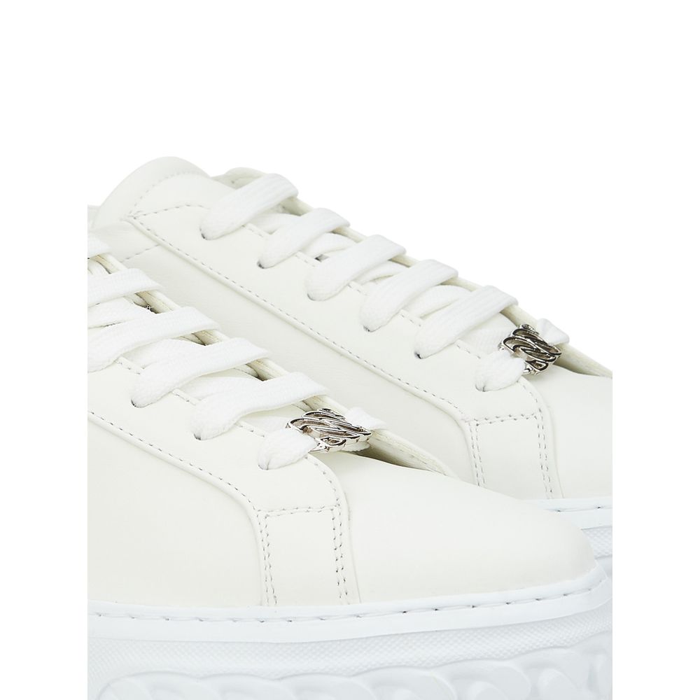 Sleek White Leather Sneakers - GlamHub Luxury and Icon Brand Clothing