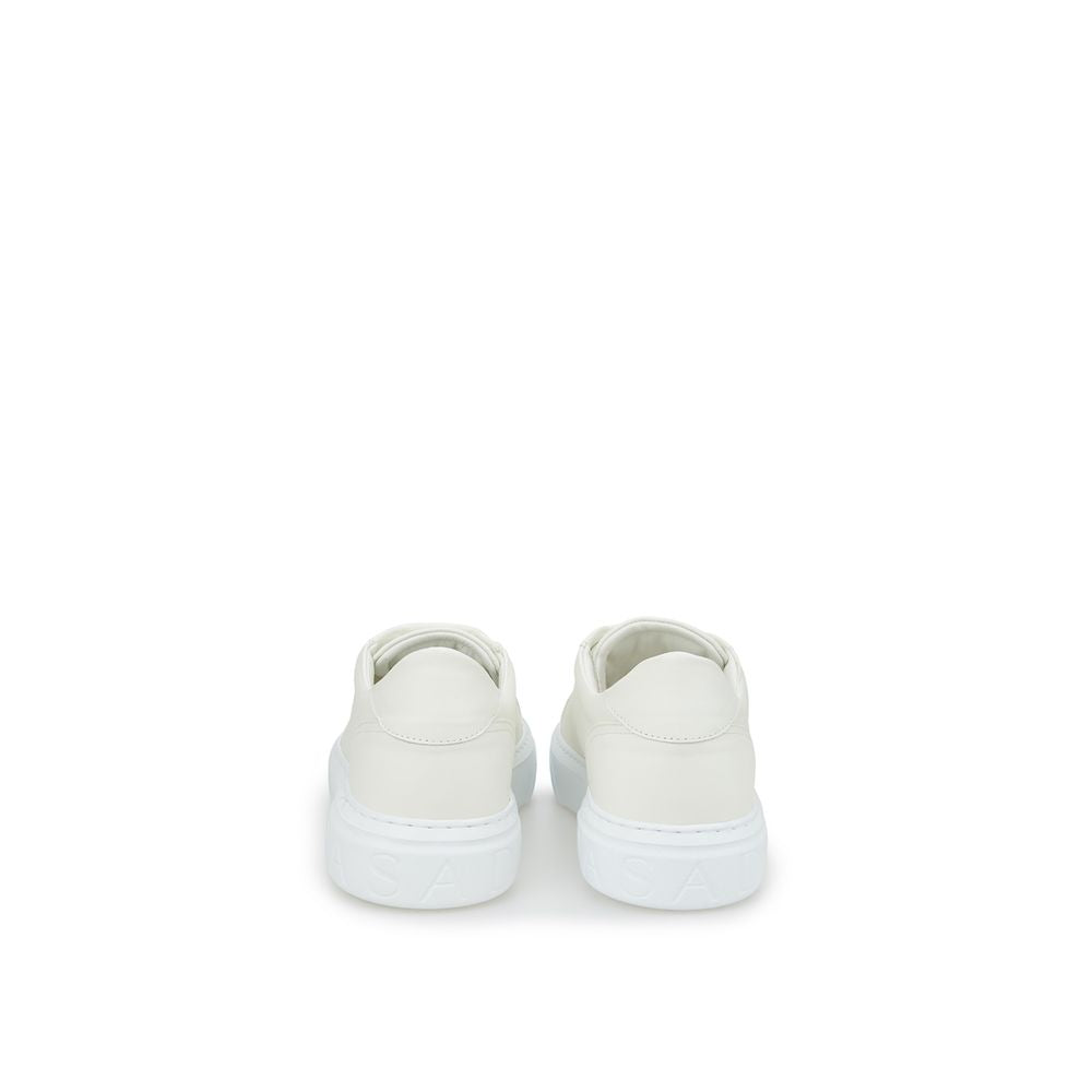 Sleek White Leather Sneakers - GlamHub Luxury and Icon Brand Clothing