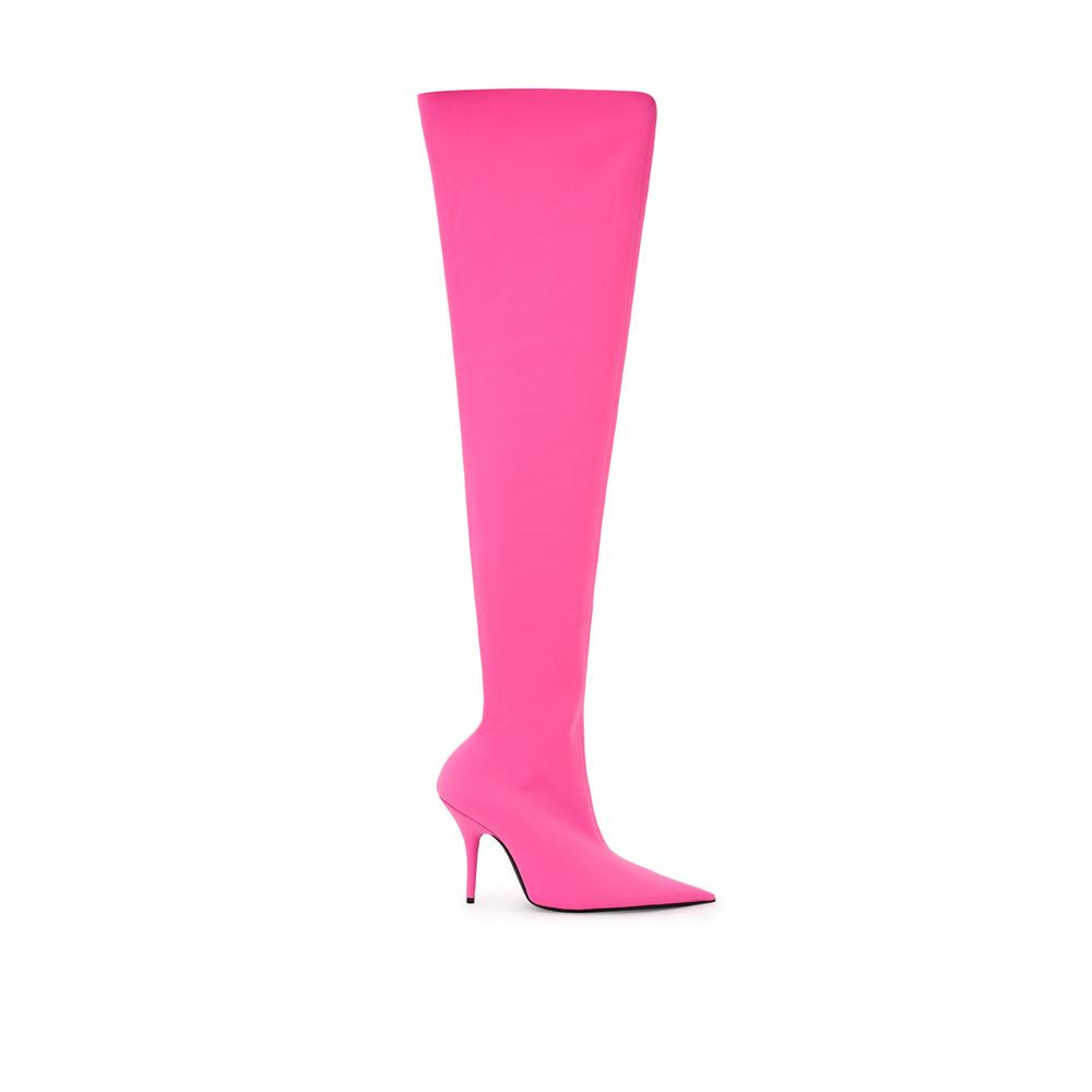 Elegant Pink Polyester Ankle Boots - GLAMHUB BOUTIQUE 