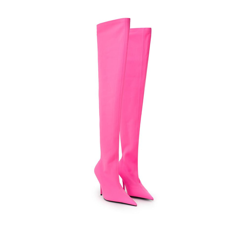 Elegant Pink Polyester Ankle Boots - GLAMHUB BOUTIQUE 