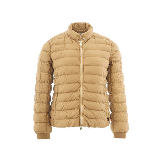 Beige Polyamide Chic Winter Coat - GlamHub Luxury and Icon Brand Clothing