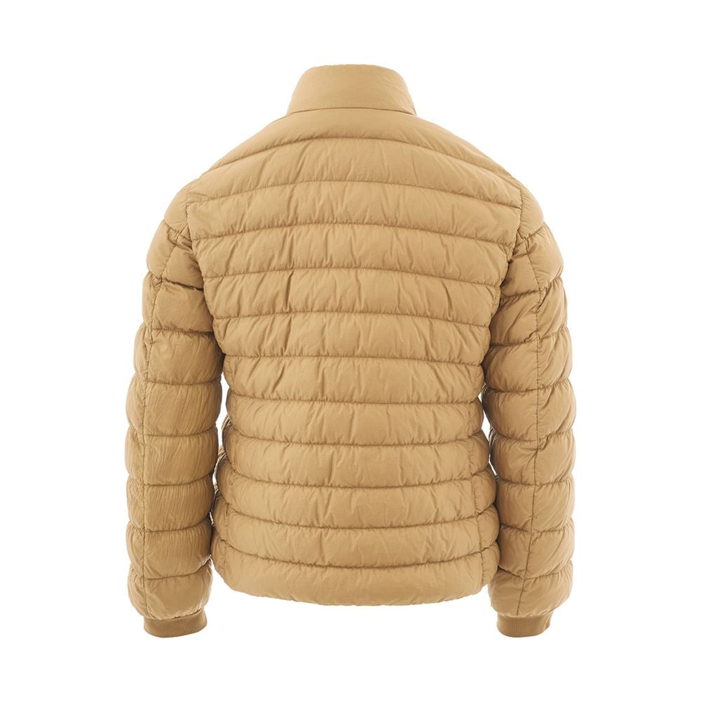 Beige Polyamide Chic Winter Coat - GlamHub Luxury and Icon Brand Clothing