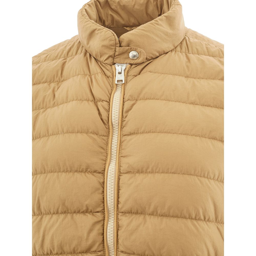 Beige Polyamide Chic Winter Coat - GlamHub Luxury and Icon Brand Clothing