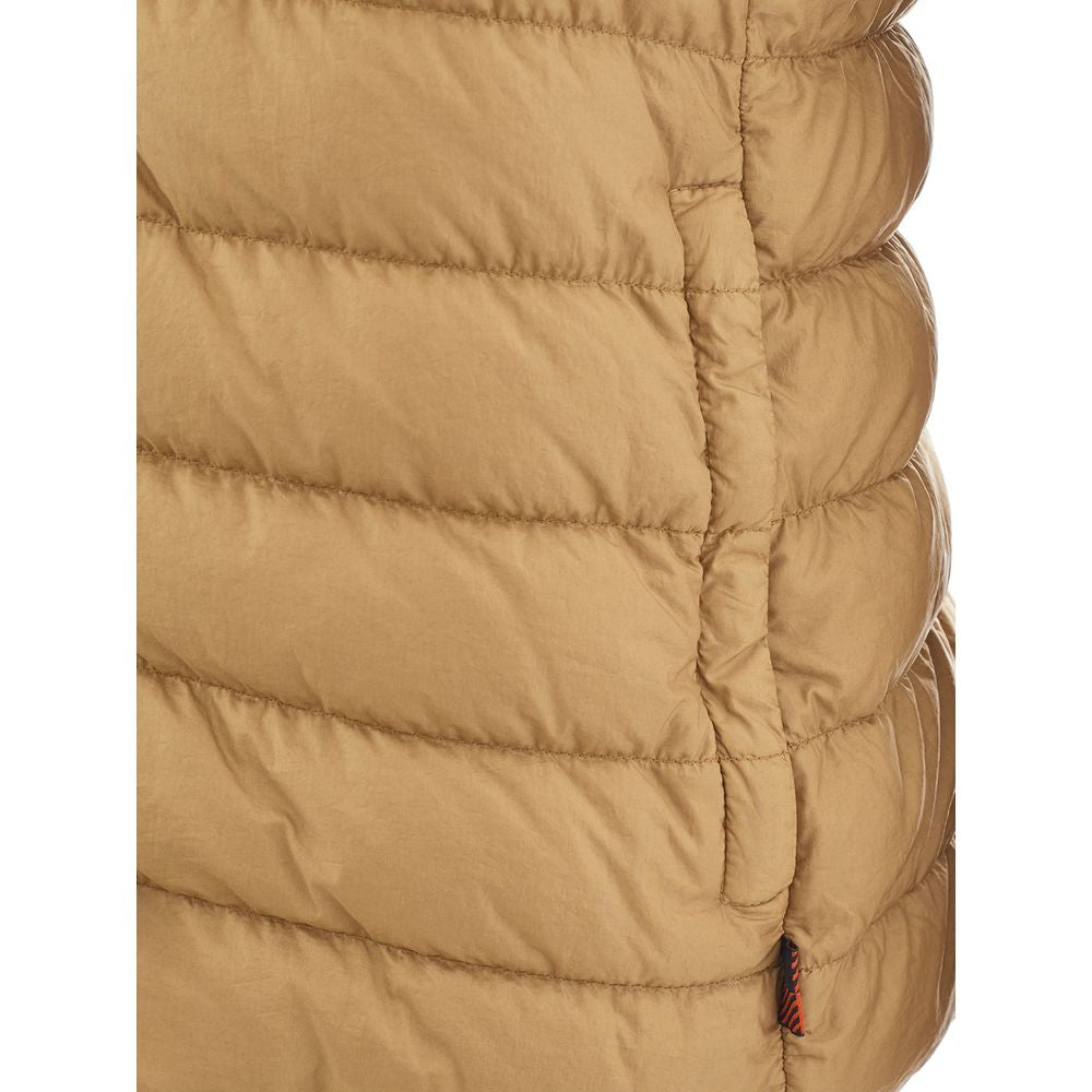 Beige Polyamide Chic Winter Coat - GlamHub Luxury and Icon Brand Clothing