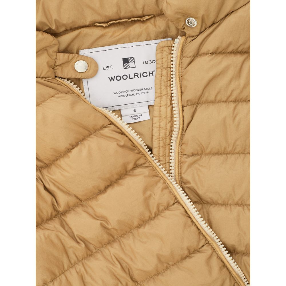 Beige Polyamide Chic Winter Coat - GlamHub Luxury and Icon Brand Clothing