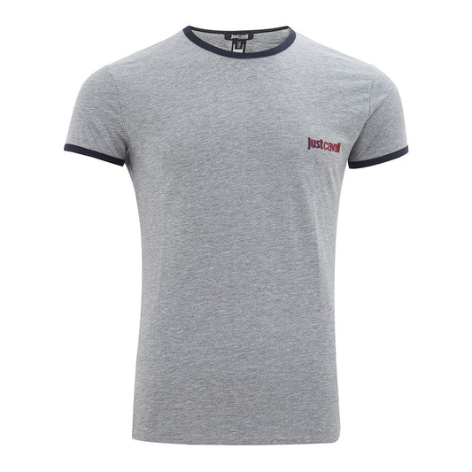 Elegant Gray Cotton Tee for Men - GLAMHUB BOUTIQUE 