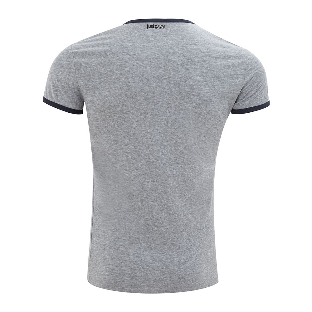 Elegant Gray Cotton Tee for Men - GLAMHUB BOUTIQUE 