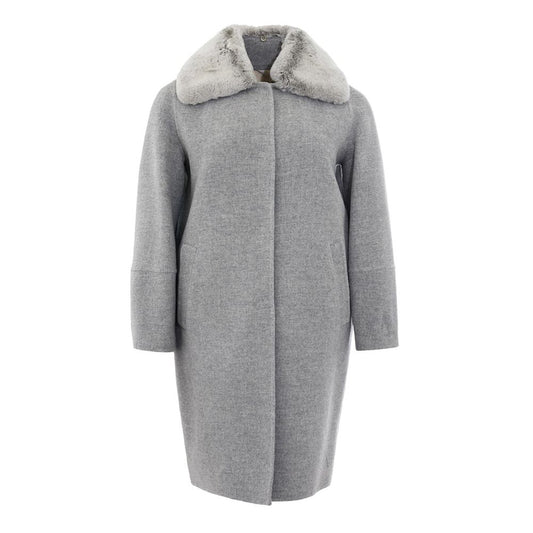 Elegant Gray Wool Jacket for Timeless Style - GlamHub Luxury and Icon Brand Clothing