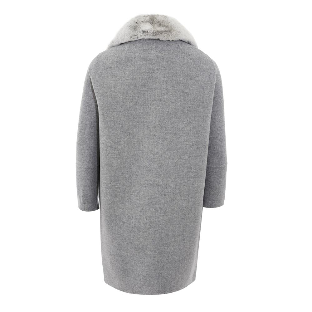 Elegant Gray Wool Jacket for Timeless Style - GlamHub Luxury and Icon Brand Clothing