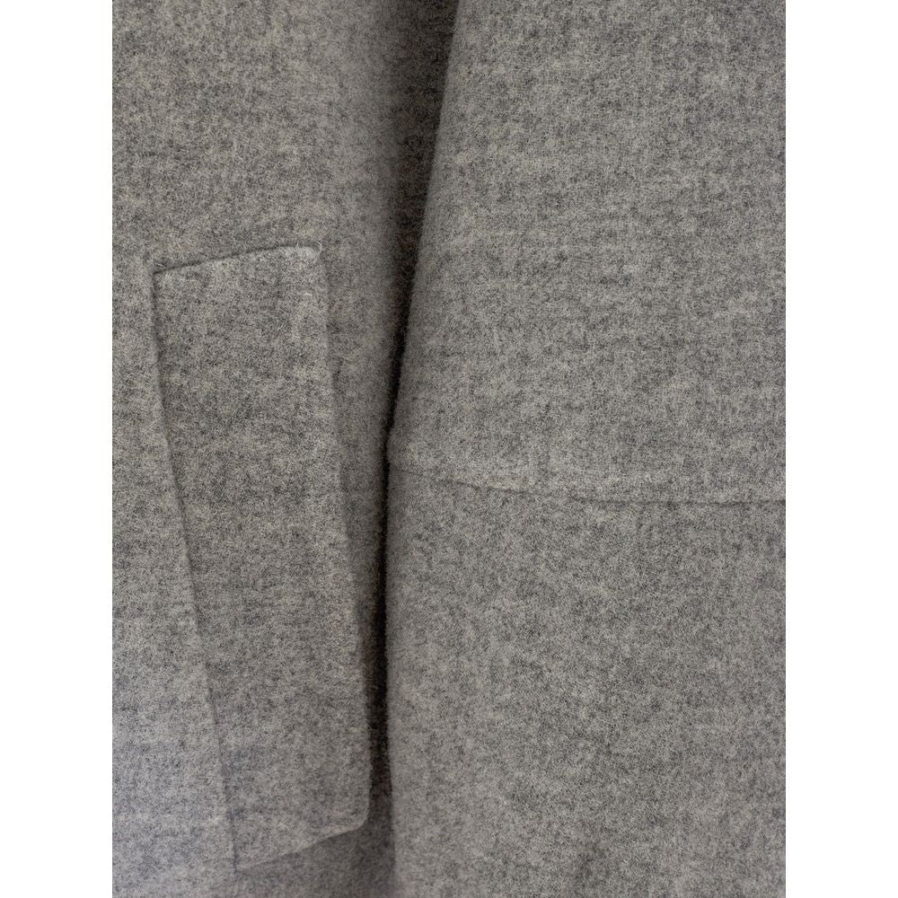 Elegant Gray Wool Jacket for Timeless Style - GlamHub Luxury and Icon Brand Clothing