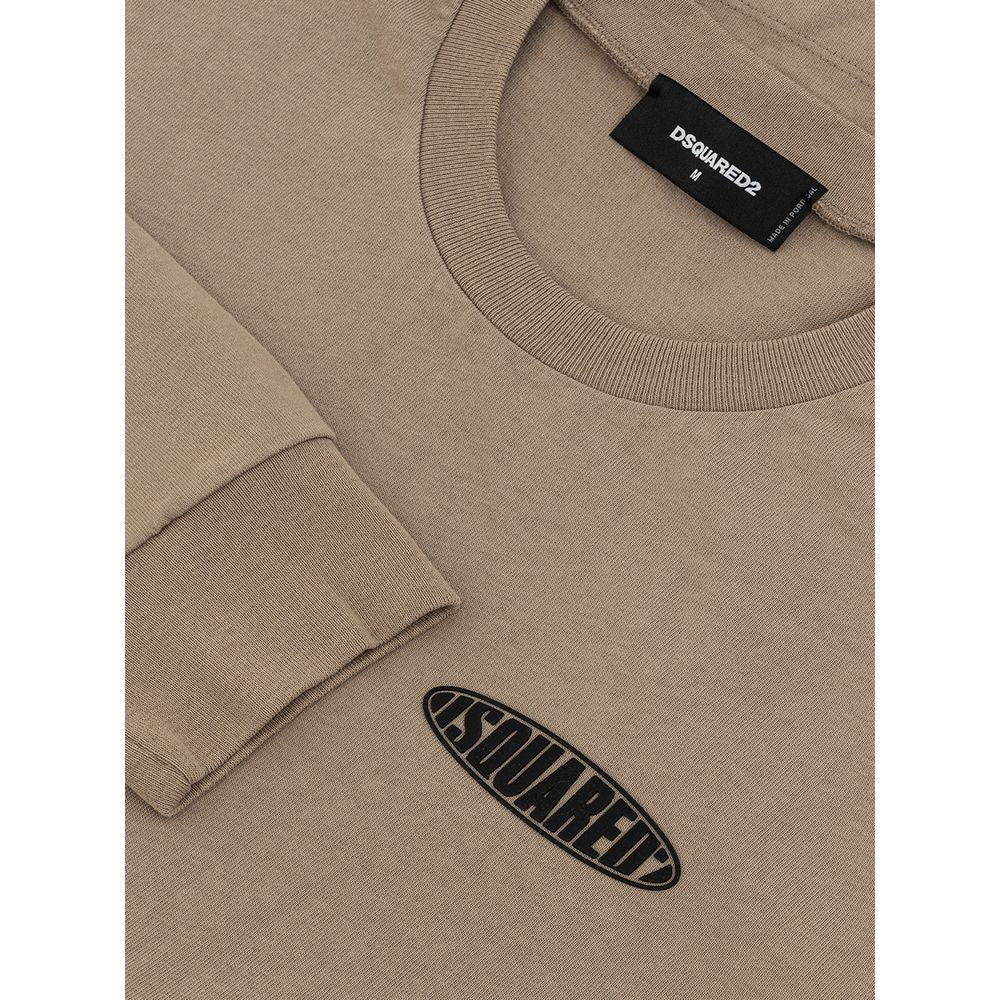 Beige Cotton T-Shirt - GLAMHUB BOUTIQUE 