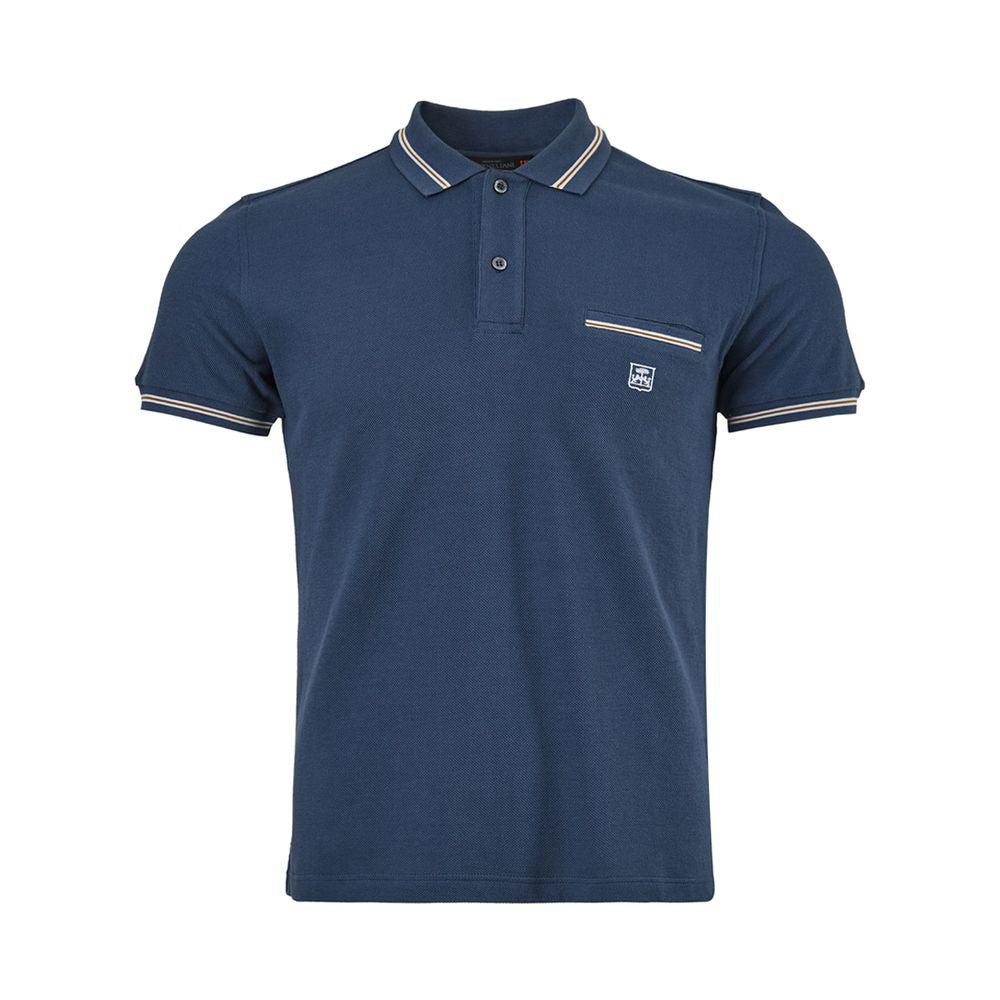 Elegant Blue Italian Cotton Polo Shirt - GlamHub Luxury and Icon Brand Clothing