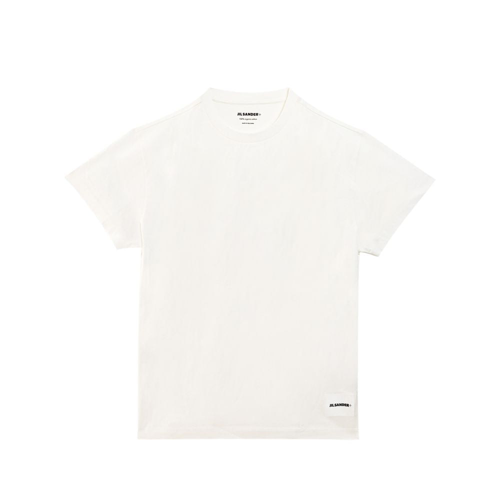 White Cotton Organic T-Shirt - GlamHub Luxury and Icon Brand Clothing