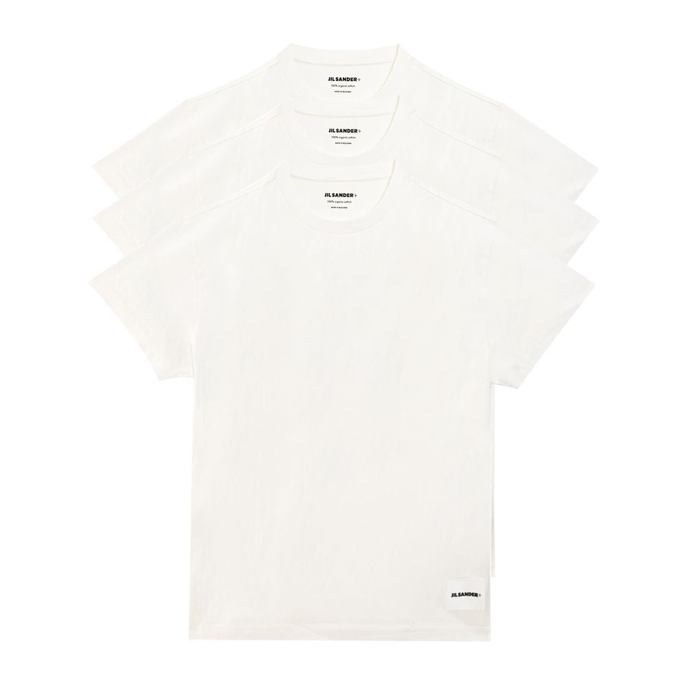 White Cotton Organic T-Shirt - GlamHub Luxury and Icon Brand Clothing