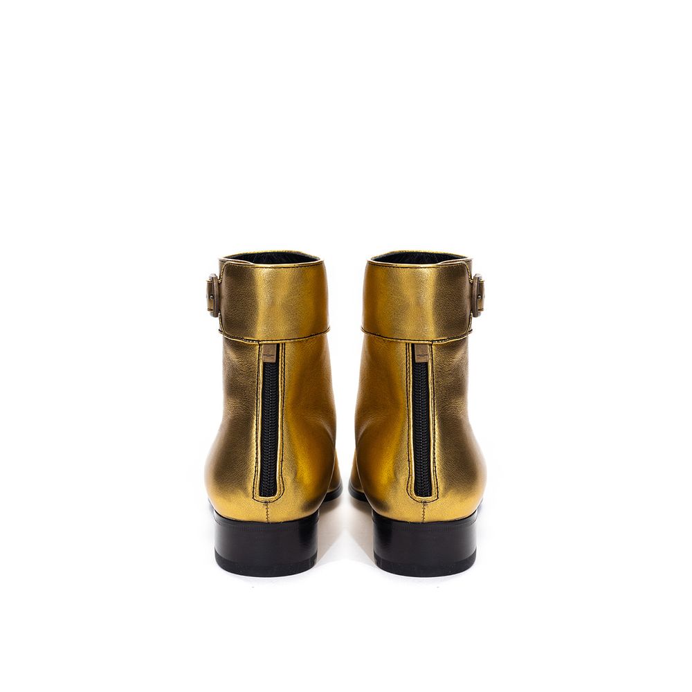 Gold Leather Boot - GLAMHUB BOUTIQUE 