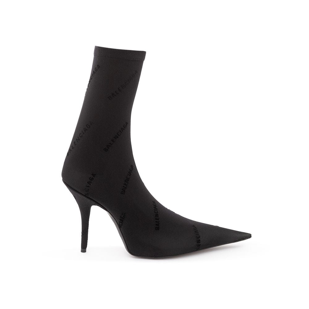 Elegant Black Spandex Statement Boots - GLAMHUB BOUTIQUE 