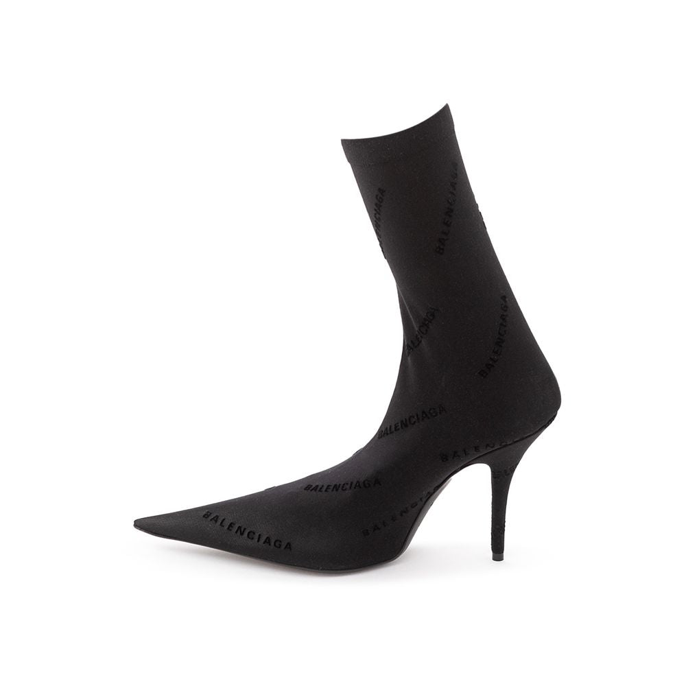 Elegant Black Spandex Statement Boots - GLAMHUB BOUTIQUE 