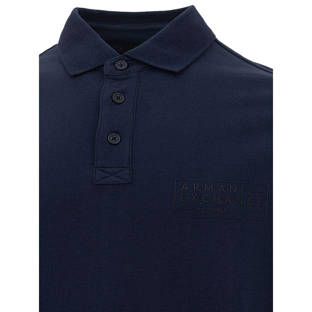 Sleek Blue Cotton Polo Shirt for Men - GLAMHUB BOUTIQUE 