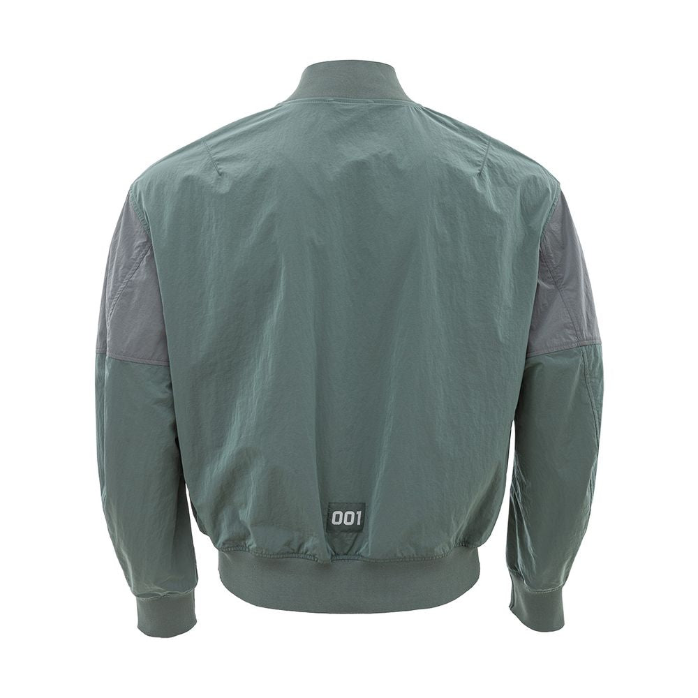 Exquisite Green Polyamide Men's Jacket - GLAMHUB BOUTIQUE 