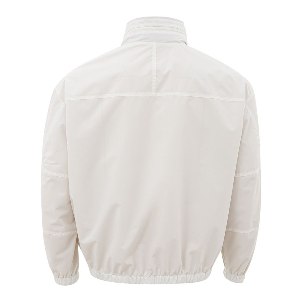 Beige Polyamide Jacket for the Modern Man - GLAMHUB BOUTIQUE 