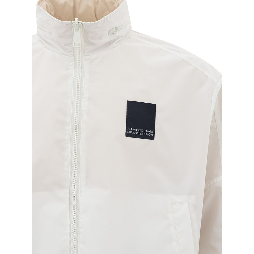 Beige Polyamide Jacket for the Modern Man - GLAMHUB BOUTIQUE 